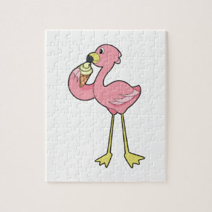 Flamingo with Waffle ice cream Puzzle