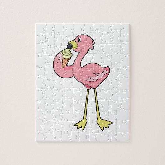 Flamingo with Waffle ice cream Puzzle (Vertikal)
