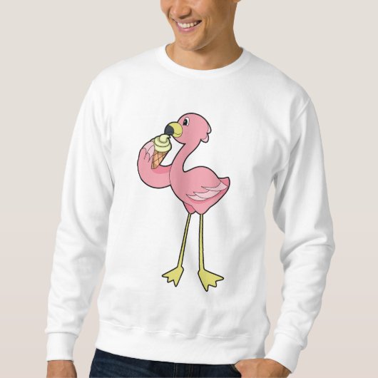 Flamingo with Waffle ice cream Sweatshirt (Vorderseite)