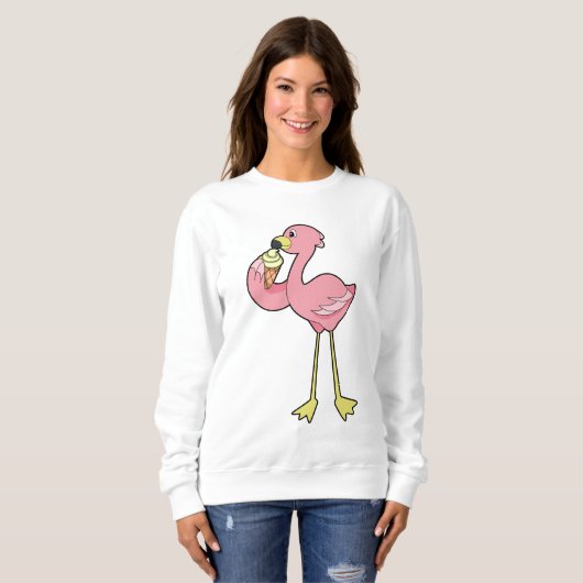 Flamingo with Waffle ice cream Sweatshirt (Vorne ganz)