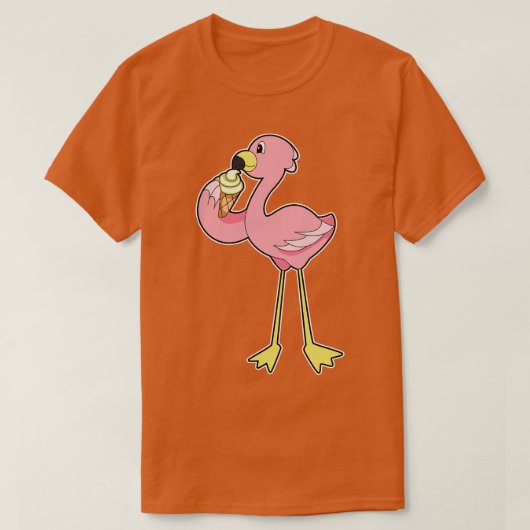Flamingo with Waffle ice cream T-Shirt (Design vorne)