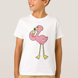 Flamingo with Waffle ice cream T-Shirt