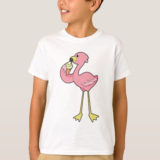 Flamingo with Waffle ice cream T-Shirt (Vorderseite)
