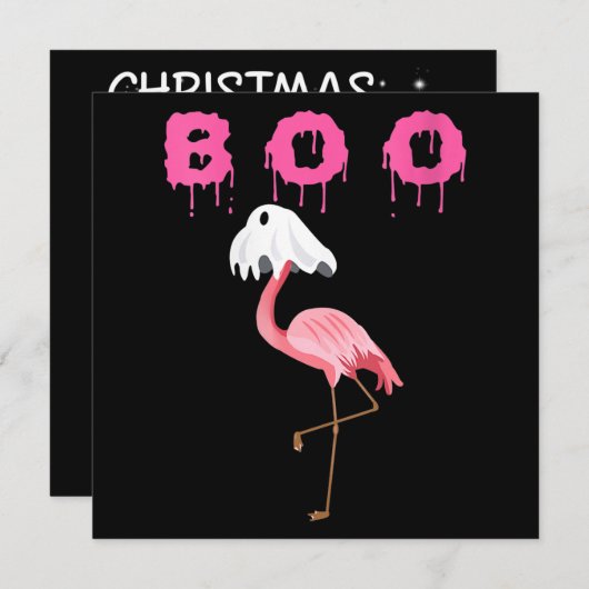 Flamingo | Womens Flamingo Boo Ghost Halloween Einladung (Vorne/Hinten)