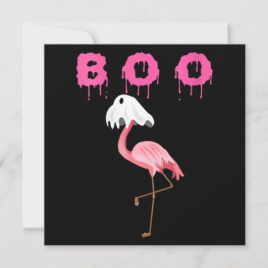 Flamingo | Womens Flamingo Boo Ghost Halloween Einladung (Vorderseite)
