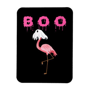 Flamingo Womens Flamingo Boo Ghost Halloween Magnet
