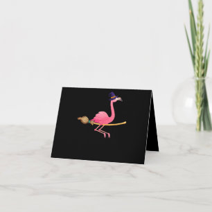Flamingo Womens Funny Flamingo Witch Halloween Dankeskarte