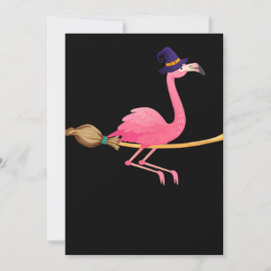 Flamingo Womens Funny Flamingo Witch Halloween Feiertagskarte