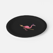 Flamingo Womens Funny Flamingo Witch Halloween Pappteller (Schrägansicht)