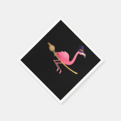 Flamingo Womens Funny Flamingo Witch Halloween Serviette (Ecke)