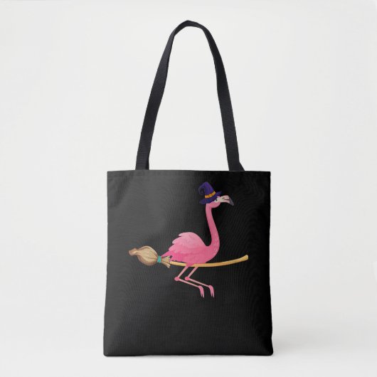 Flamingo Womens Funny Flamingo Witch Halloween Tasche (Vorderseite)