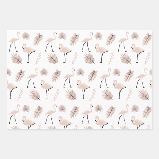 Flamingo Wrapping Paper Flat Sheet Set 3 Geschenkpapier Set (Vorderseite 3)
