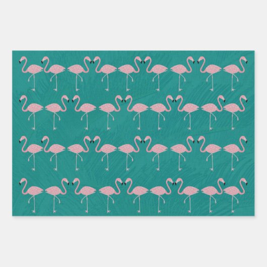 Flamingo Wrapping Paper Sheets Geschenkpapier Set (Vorderseite 2)