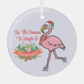 Flamingo Wreath Ornament - Tropisches Weihnachtsfe Aus Glas (Vorderseite)