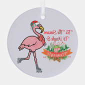 Flamingo Wreath Ornament - Tropisches Weihnachtsfe Aus Glas (Rückseite)