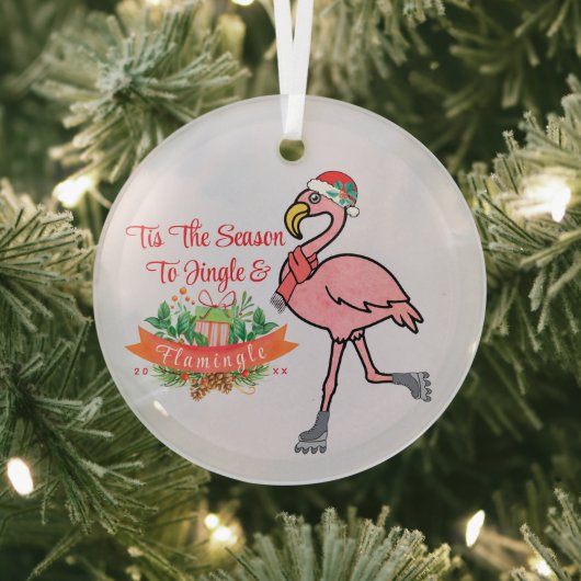 Flamingo Wreath Ornament - Tropisches Weihnachtsfe Aus Glas (InSitu)