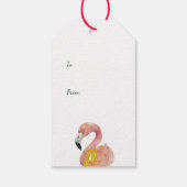 Flamingo Wreath Warm Holiday Wünsche Custom Geschenkanhänger (Rückseite)