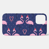 Flamingo Xmas Hat Candy Pattern Case-Mate iPhone Hülle (Rückseite (Horizontal))