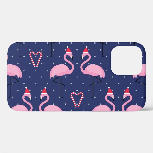 Flamingo Xmas Hat Candy Pattern Case-Mate iPhone Hülle (Rückseite (Horizontal))
