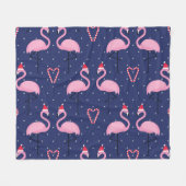Flamingo Xmas Hat Candy Pattern Fleecedecke (Vorderseite (Horizontal))