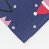 Flamingo Xmas Hat Candy Pattern Fleecedecke (Ecke)