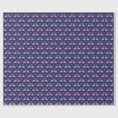 Flamingo Xmas Hat Candy Pattern Geschenkpapier (Flach)