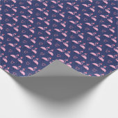 Flamingo Xmas Hat Candy Pattern Geschenkpapier (Ecke)