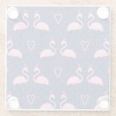 Flamingo Xmas Hat Candy Pattern Glasuntersetzer (Rückseite)