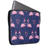 Flamingo Xmas Hat Candy Pattern Laptopschutzhülle (Vorne Rechts)