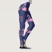 Flamingo Xmas Hat Candy Pattern Leggings (Rechts)