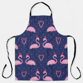 Flamingo Xmas Hat Candy Pattern Schürze (Vorderseite)