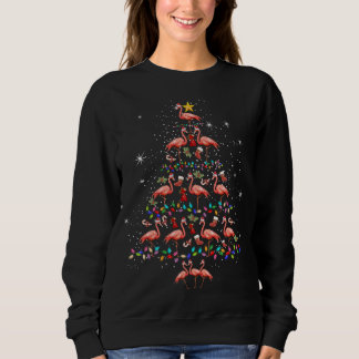 Flamingo Xmas Tree Weihnachtsfeiertag Familie Grup Sweatshirt