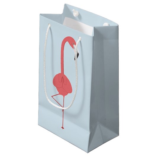 FLAMINGO-YOGA KLEINE GESCHENKTÜTE (Vorderseite Schrägansicht)