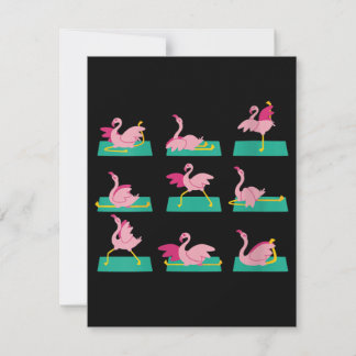 Flamingo Yoga Posen Meditation Workout Übung Einladung