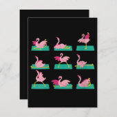 Flamingo Yoga Posen Meditation Workout Übung Einladung (Vorne/Hinten)