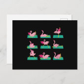 Flamingo Yoga Posen Meditation Workout Übung Einladungspostkarte (Vorne/Hinten)