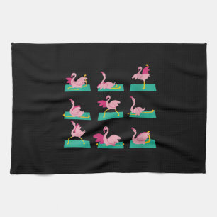 Flamingo Yoga Posen Meditation Workout Übung Geschirrtuch