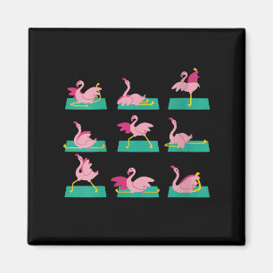 Flamingo Yoga Posen Meditation Workout Übung Magnet