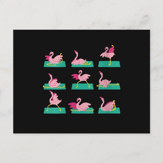 Flamingo Yoga Posen Meditation Workout Übung Postkarte (Vorderseite)
