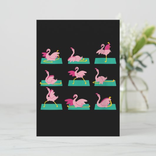 Flamingo Yoga Posen Meditation Workout Übung Save The Date (Stehend Vorderseite)