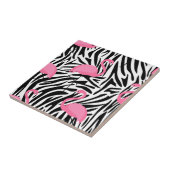 Flamingo Zebra Print Summer Fliese (Seite)