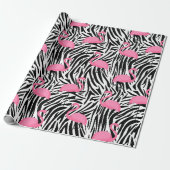 Flamingo Zebra Print Summer Geschenkpapier (Ungerollt)