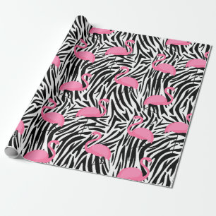 Flamingo Zebra Print Summer Geschenkpapier