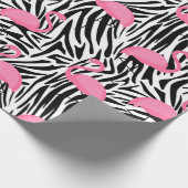 Flamingo Zebra Print Summer Geschenkpapier (Ecke)