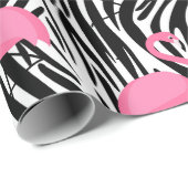 Flamingo Zebra Print Summer Geschenkpapier (Rolleneckpunkt)