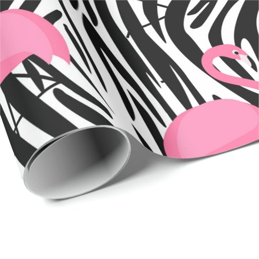 Flamingo Zebra Print Summer Geschenkpapier (Rolleneckpunkt)