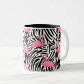 Flamingo Zebra Print Summer Zweifarbige Tasse (VorderseiteRechts)