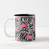 Flamingo Zebra Print Summer Zweifarbige Tasse (Links)