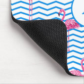 Flamingo Zickzack Pattern Monogram Mousepad (Ecke)