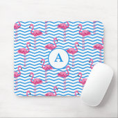 Flamingo Zickzack Pattern Monogram Mousepad (Mit Mouse)